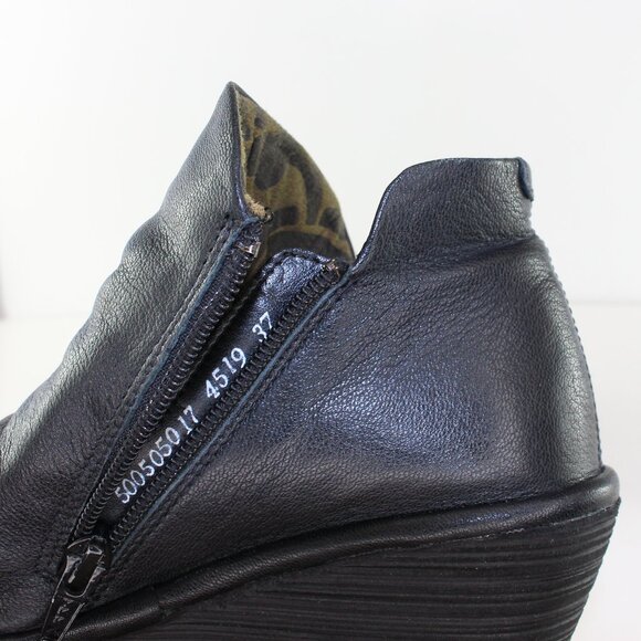 Fly London Leather Wedge Bootie Womens (EU 37/US 6.5) - Picture 9 of 10